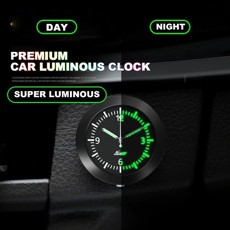 Selbstklebende leuchtende Mini-Uhr fürs Auto. Versand GRATIS!