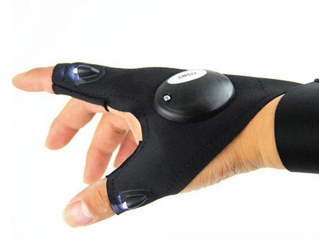 LED Magic Strap Handschuhe mit 2 LED-Licht zum Angeln kaimus Angeln Handschuhe 1 St/ück LED Taschenlampe Fingerlose Handschuhe Camping Reparieren,Outdoor-Aktivit/äten